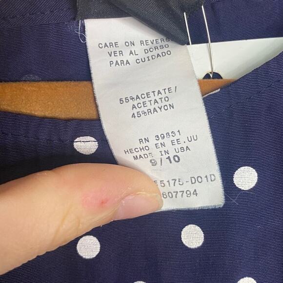 VINTAGE Navy Corset 90s Y2K Polka Dot Dress - Picture 2 of 6